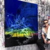 Tiburones, 120 x 150 cm, acrílico y óleo sobre lienzo